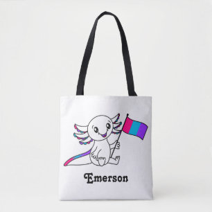 Bolsa Tote Axolotl em Cute com Sinalizador do Orgulho Androgi