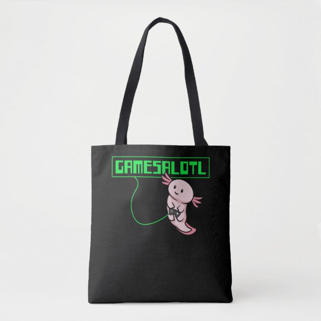 Bolsa Tote Axolotl Gaming Gamesalotl Kawaii (Frente)
