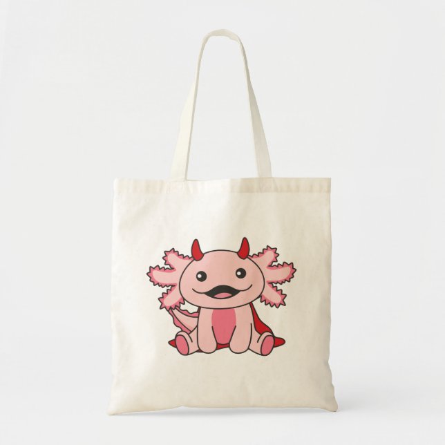 Bolsa Tote Axolotl Halloween Cute Devil Kids Witume (Frente)