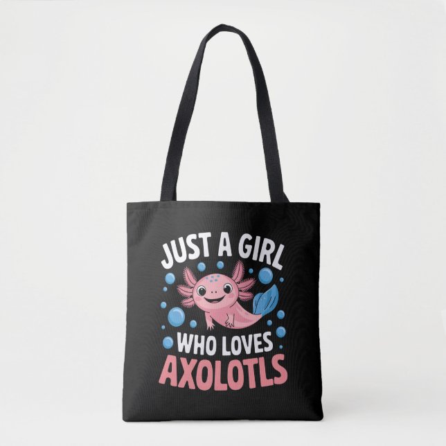 Bolsa Tote Axolotl Kawaii Apenas Uma Menina Que Ama Axolotls (Frente)