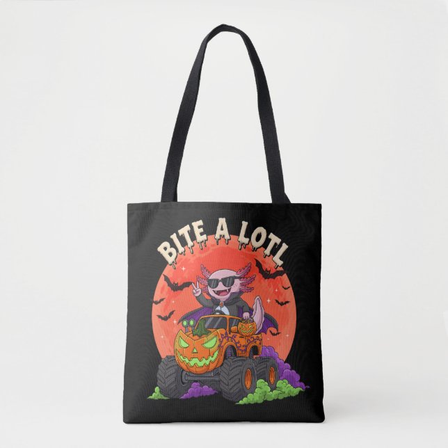 Bolsa Tote Axolotl Vampire Halloween Monster Candy (Frente)