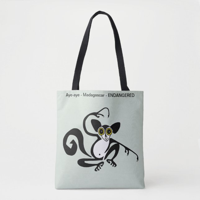 Bolsa Tote AYE-AYE - Primato - Lemur - Verde (Frente)