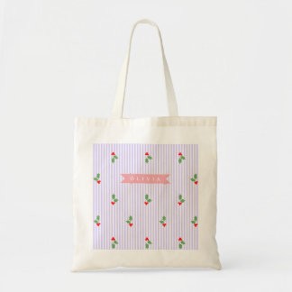 Bolsa Tote Azeite Natalino Personalizado de Listras Bonitas d