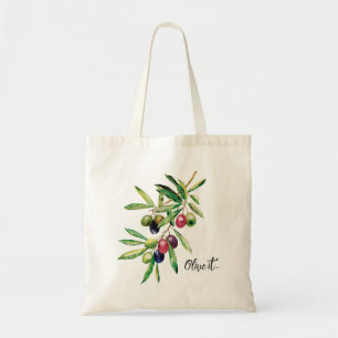 Bolsa Tote Azeitonas de Aquarela