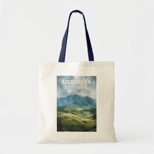 Bolsa Tote Azerbaijão Illustração Viagem Art Vintage