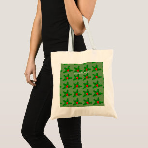 Bolsa Tote Azevinho verde e vermelho Thunder_Cove do Natal