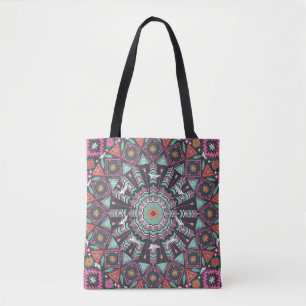 Bolsa Tote Aztec Geométrico: Padrão Colorido do Círculo
