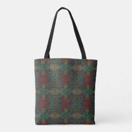 Bolsa Tote Aztec Native American Geometric Lined Pattern Art