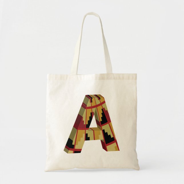 Bolsa Tote Aztec Navajo Pattern Letter A (Frente)