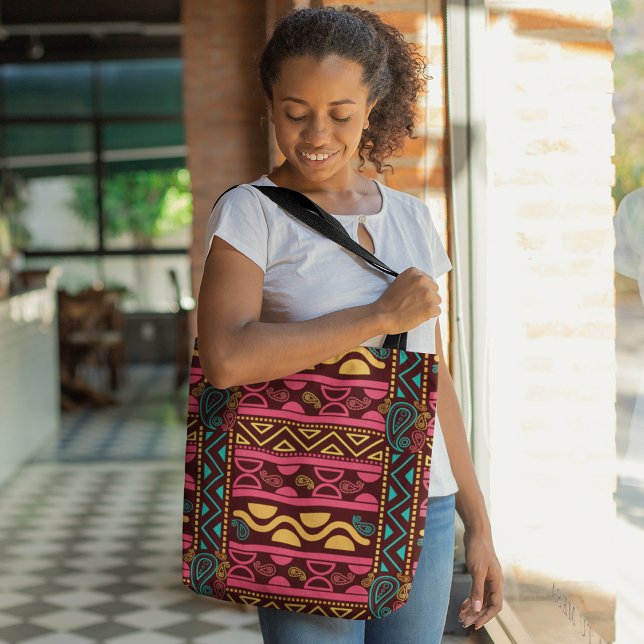 Bolsa Tote Azteca Africana Vermelha (Criador carregado)