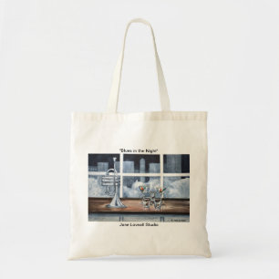Bolsa Tote Azuis na sacola da noite