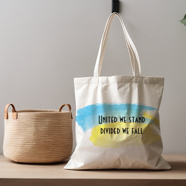 Bolsa Tote Azul Amarelo, bandeira da Ucrânia unida, nós somos (Criador carregado)