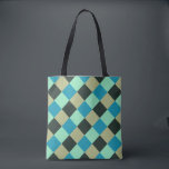 Bolsa Tote Azul Azul Azul Azul Aqua Xadrez de Turquesa<br><div class="desc">2024</div>