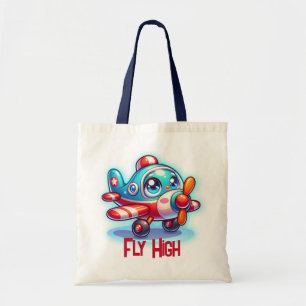 Bolsa Tote Azul-azul-plano-cartoon monograma