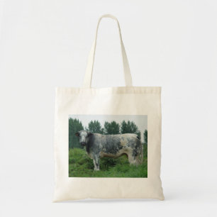 Bolsa Tote Azul belga da vaca