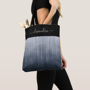 Bolsa Tote Azul, branco, arroxo, café-branco, com striping p