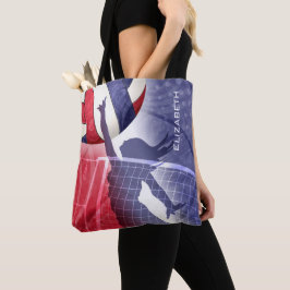 Bolsa Tote azul-branco-vermelho-vôlei feminino