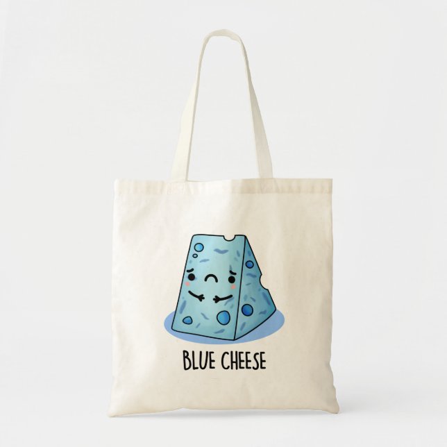 Bolsa Tote Azul Cheijo Engraçado Pun Triste (Frente)