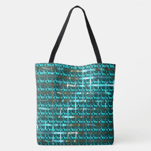 Bolsa Tote Azul-claro diferente, diferentes faixas ou formas