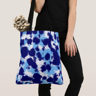 Bolsa Tote Azul claro, Marinho e Abstrato branco