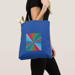 Bolsa Tote Azul com Design de roda colorida >Bolsas padroniza