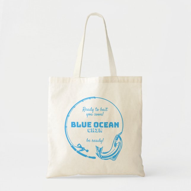 Bolsa Tote Azul Confortável de Golfinho (Frente)