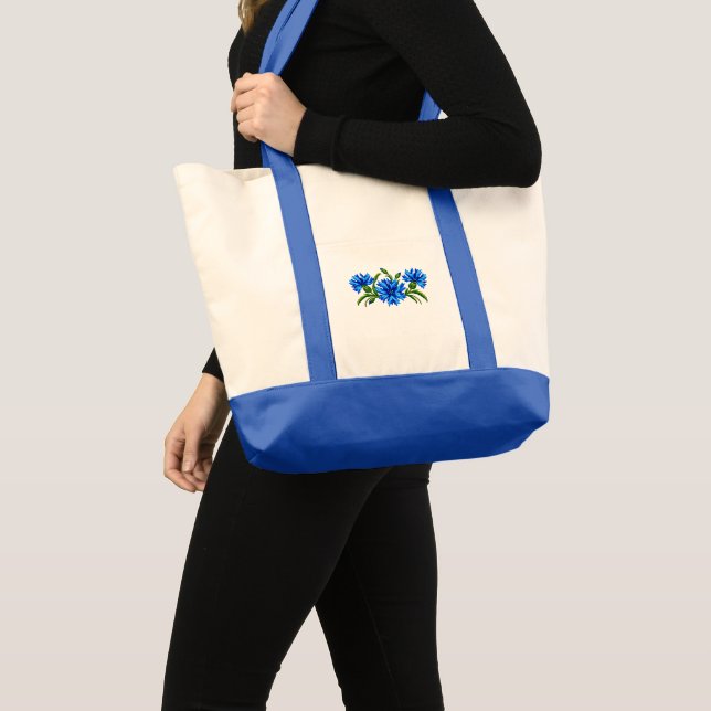 Bolsa Tote Azul Cornflowers (Frente (produto))
