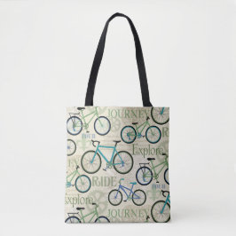 Bolsa Tote Azul de Viagem Bicicleta