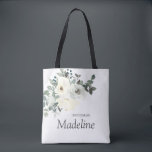 Bolsa Tote Azul e Branco Dusty - Branco<br><div class="desc">bolsa floral azul e branco.  Personalize com seu nome e título ou Bride Squad,  TRibe,  Equipe etc.</div>