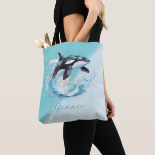 Bolsa Tote Azul e Branco Ocra Ocean Beach, Náutico