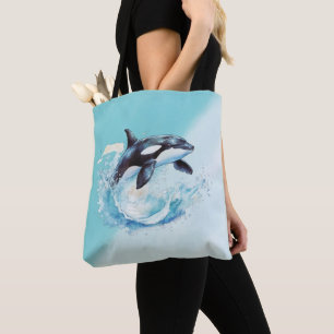 Bolsa Tote Azul e Branco Ocra Ocean Beach, Náutico