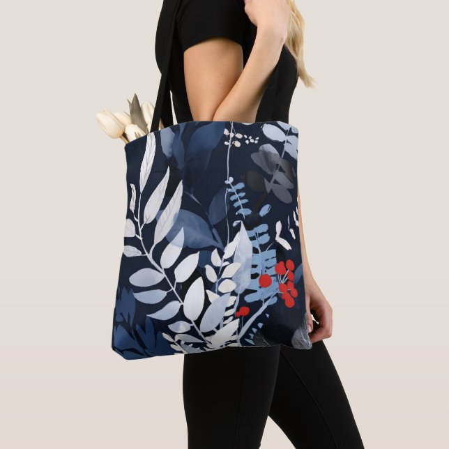 Bolsa Tote Azul e Prata (Close Up)
