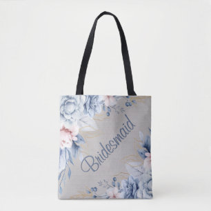 Bolsa Tote Azul e Rosa na Elegância de Casamento de Cinzas