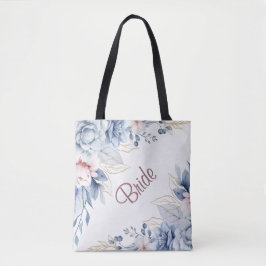 Bolsa Tote Azul e Rosa na Legância do Casamento Branco