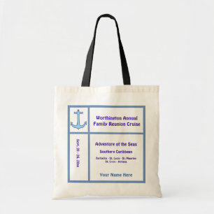 Bolsa Tote Azul e roxo do cruzeiro do grupo da âncora do