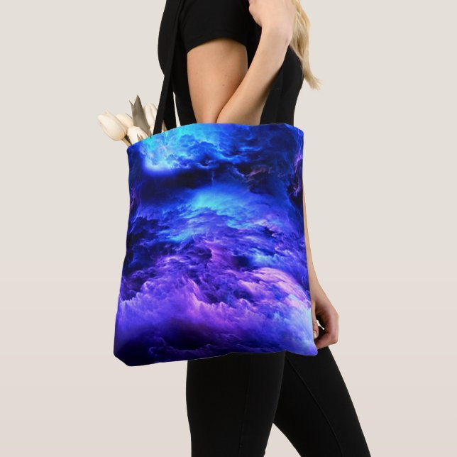 Bolsa Tote Azul E Roxo Nas Nuvens (Close Up)