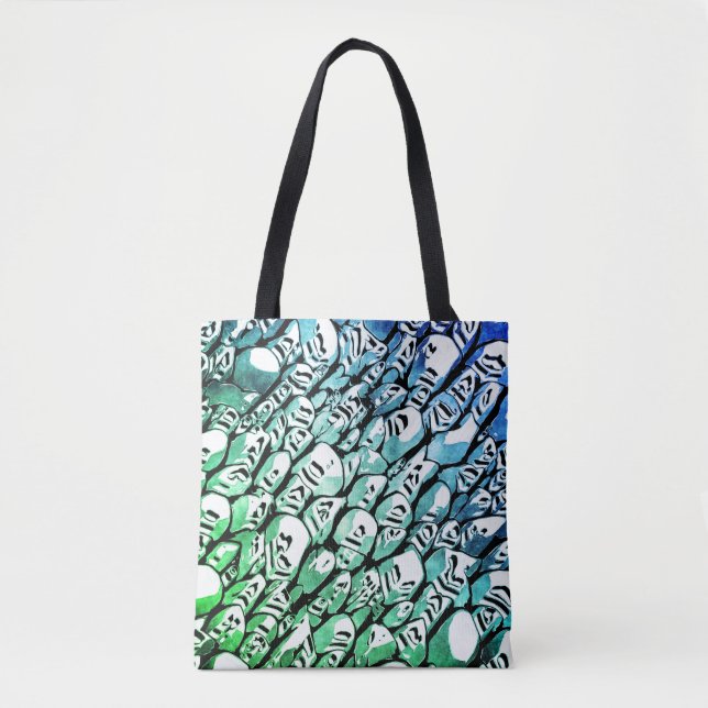 Bolsa Tote Azul e Verde (Frente)