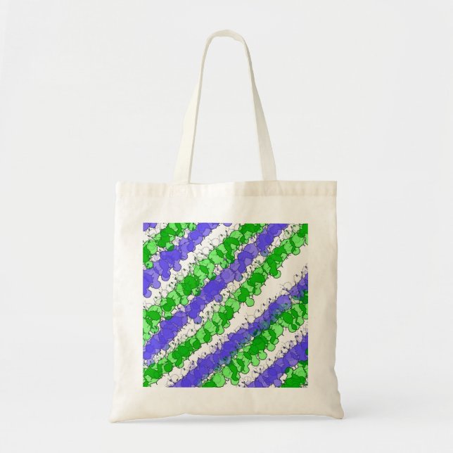 Bolsa Tote Azul e verde - estripado (Frente)
