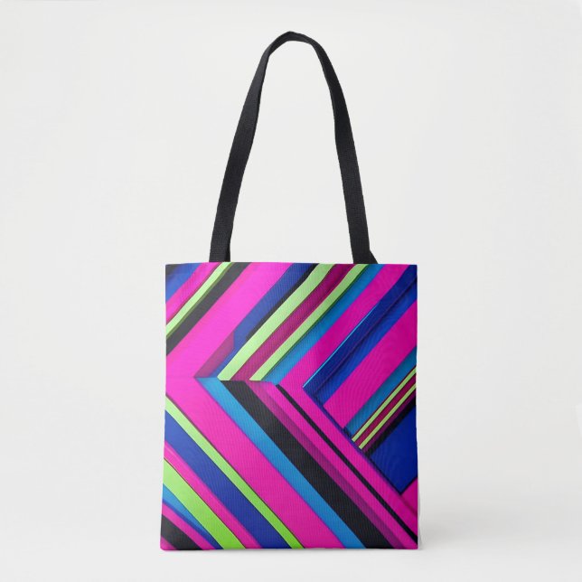 Bolsa Tote Azul elétrico e rosa (Frente)