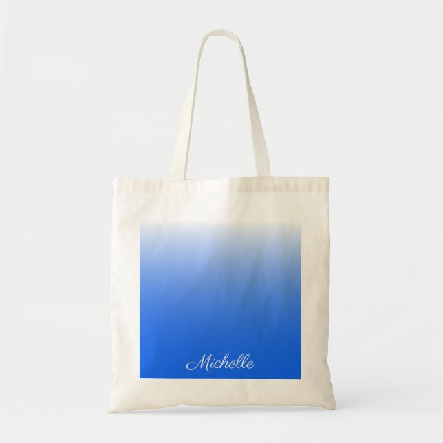 Bolsa Tote Azul elétrico móvel gradiente personalizado (Frente)