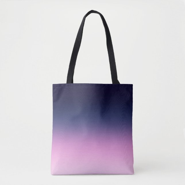 Bolsa Tote Azul escuro e gradiente de rosa claro (Frente)
