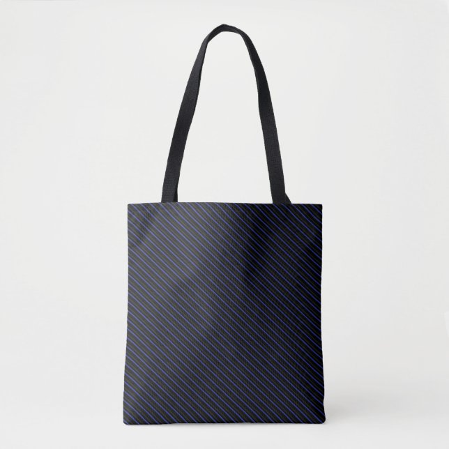 Bolsa Tote Azul Escuro e Preto Diagonal Strik (Frente)