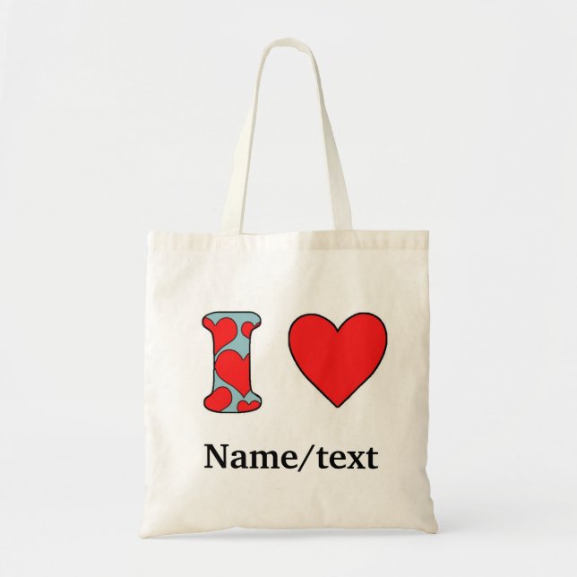 Bolsa Tote Azul, eu amo (Frente)