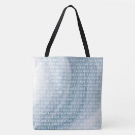 Bolsa Tote Azul Eu sou uma criança de Deus Aquarela