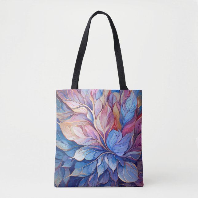 Bolsa Tote Azul Floral  (Frente)