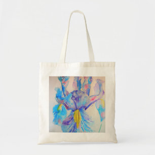 Bolsa Tote Azul Iris Art Design de Aquarela