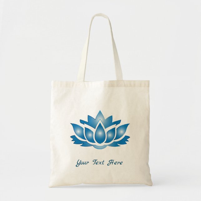 Bolsa Tote Azul Lotus Minúscula Body Spirit Personalizado Tot (Frente)