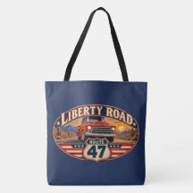 Bolsa Tote Azul-Marinho Caminhão Antigo Liberty Ro