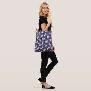 Bolsa Tote Azul marinho padrão de urso polar neve fofa