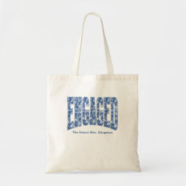 Bolsa Tote Azul Marinho Toile Festa de Noivado Chá de Fraldas
